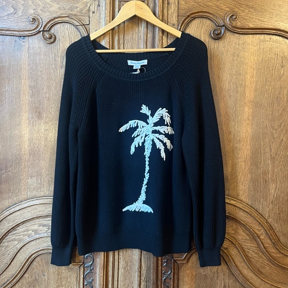 Tommy Bahama Breezy Palm Crewneck Pullover Knit Sweater Womens Black - Picture 14 of 16
